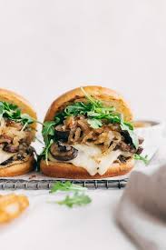 Just some dill pickle chips. Rockin Sweet Onion Mushroom Swiss Burgers Recipe Little Spice Jar