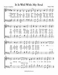 Free Choir Sheet Music It Is Well With My Soul Hymn Sheet Music Christian Song Lyrics Hymns Lyrics