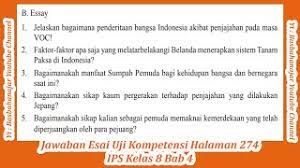 Kunci jawaban ini dibuat untuk membantu mengerjakan soal ips bagi kelas 8 halaman 161. Jawaban Esai Uji Kompetensi Halaman 274 Ips Kelas 8 Bab 4 Youtube