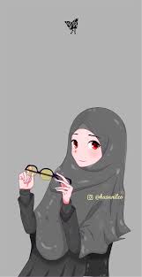 Cute chat sticker kartun muslimah by ay humaeni. Wallpaper Wa Lucu Muslimah