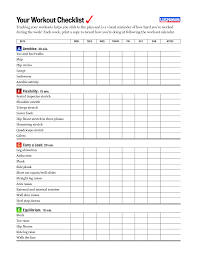 fitness workout plan template