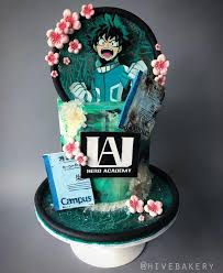 Birthday Cake For My Hero Made A Birthday Cake For A Deku Fan Bokunoheroacademia In 2020 Anime Cake My Birthday Cake 21st Bday Ideas