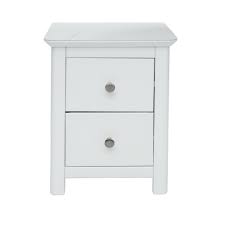 This table, which also works as an end table in the living room, includes a drawer as well as two lower storage compartments. Core Products Highland Nairn 2 Drawer Bedside Cabinet White Leader Furniture