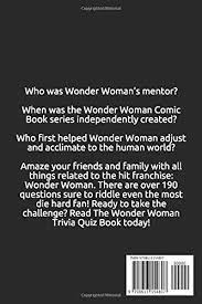 Oct 25, 2021 · easy trivia is the best trivia. Wonder Woman Trivia Quiz Book Mann Jacob Perth Ann 9798613154807 Amazon Com Books