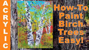 Sep 13, 2017 · use painters tape to block out the trees on the canvas, creating a resist. How To Paint Birch Trees Quickly With Acrylics A Palette Knife Youtube