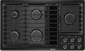 2 piece kitchen appliances package with sgsx365ts 36 gas cooktop and hmcb36ws 36 wall mount convertible hood in stainless steel write a review. Jgd3536gb Jenn Air 36 Gas Downdraft Cooktop Black