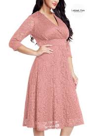 Most Wanted Let Your Inner Beauty Shine In This Plus Size Old Rose Lace Surplice Midi Dress Old Rose Dress Classy Dress Dresses