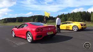 Owners of ferrari 360 only employ 400 hp @ 8500 rpm. Ferrari 360 Modena Vs Lamborghini Gallardo Drag Race Accelerations Youtube