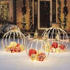 Free returns 100% satisfaction guarantee fast shipping Member S Mark 3 Piece Pre Lit Twinkling Ornament Decor Red And Gold Sam S Club