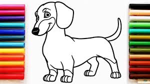 Puppy, wolf, kitten, unicorn, coloring pages for kids, my little pony, paw patrol, animal. Coloring Page With Dachshund Dog Colouring Book For Kids Youtube