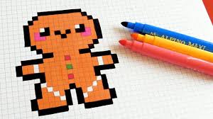 Handmade Pixel Art How To Draw Kawaii Gingerbread Man Pixelart Dibujos En Cuadricula Dibujos Pixelados Arte Pixeles Minecraft