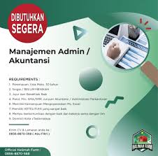 Cari lowongan kerja terbaru di bosloker. Lowongan Kerja Admin Halimah Farm Tasikmalaya Loker Tasikmalaya