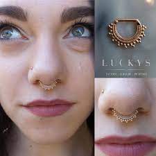 Alexweso Looking Fly In Her New Rose Gold Afghan Clicker From Bvla Luckysnoho Safepiercing Safepu Septum Piercing Jewelry Septum Jewelry Nose Jewelry