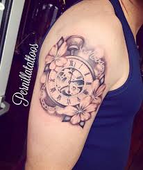 3d pocket watch with leaves tattoo on hand. Finished This One Tattoo Realism Realistictattoos Blackandgreytattoos Pocketwatchtattoo Pock Pocket Watch Tattoo Design Watch Tattoo Design Clock Tattoo