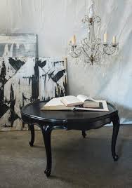 French coffee is not meant to be consumed on the street, so there's no takeaway. Vintage French Noir Round Coffee Table The Savoy Flea
