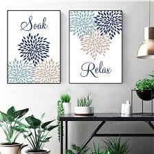 Bathroom Decor Wall Art Canvas Prints Relax Soak Unwind Floral Flower Bathroom Wall Picture Painting Pd2648 In 2020 Bathroom Wall Decor Art Pictures For Bathroom Walls Bathroom Wall Art