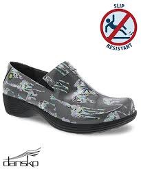 Work Wonders By Dansko Grey Zoo Patent Coral Nursing Shoes