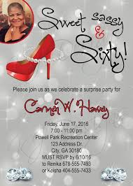 Invitation Surprise 60th Birthday Party Ideas For Mom Silver Diamonds 60th Birthday Invitation Sweet Sassy Etsy 60th Birthday Invitations 60th Birthday Theme 60th Birthday