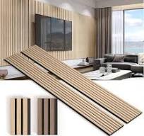 Panneaux muraux acoustiques en bois de lattes acoustiques en placage de  chêne fumé foncé Panneaux insonorisants pour restaurant et café