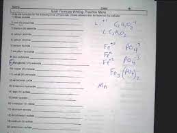 When writing the formula for the ionic compound, the cation comes first, followed by the anion, both with numeric subscripts to indicate the number of atoms of each. How To Write Ionic Chemical Formulas Worksheet Examples Youtube