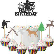 Personalized wedding napkins with bold designs. 61 Pieces Hunting Cake Topper Set Hunting Birthday Silhouette Cake Topper Forest Hunting Theme Glitter Cupcake Topper Deer Handmade Cupcake Topper For Birthday Party Baby Shower Cake Decor Walmart Canada