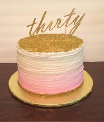 30th Birthday Rose Gold Cake Pink And Gold Sparkly Elegant Ombre 30th Birthday Cake With Cake Topper By Jillee S Goodees 30 Birthday Cake Cake Cake Toppers