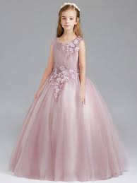 Kids Girls Pink Embroidered Lace Bubble Princess Prom Wedding Dress Little Girl Dresses Pink Dresses For Kids Red Dresses For Kids