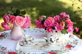 Maybe you would like to learn more about one of these? Two Pink Petaled Flowers Arrangement With Teapot And Teacup On Table Hd Wallpaper Wallpaper Flare
