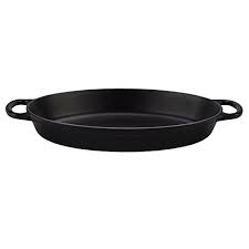 Le Creuset Ls2088 3220 Signature Oval Baker Matte 2 25 Quart Black Matte Black Enameled Cast Iron Black Enamel