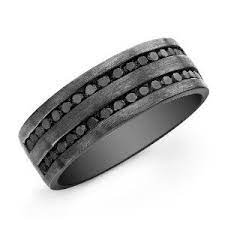 Victoria Kay Sterling Silver With Black Rhodium Men S Black Diamond Band 1 1 8c Mens Black Diamond Rings Mens Black Diamond Wedding Band Diamond Wedding Bands