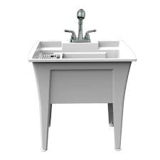 5431 west 164th street brook park, oh 44142 phone: Rugged Tub 32 In X 22 In Polypropylene White Laundry Sink With 2 Hdl Non Metallic Pullout Faucet And Installation Kit G32wk1 The Home Depot