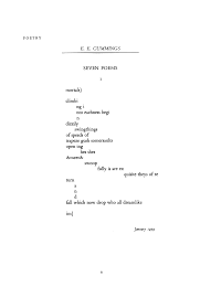 At poemsearcher.com find thousands of poems categorized into thousands of categories. Seven Poems By E E Cummings Poetry Magazine