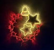 Red Bauble with Stars Rope Light Motif