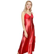 Women S Pajamas Satin Nightgown Long Sleeveless Sleepwear Slip Night Dress Red C3189t50wd4 Night Dress Dresses Night Gown