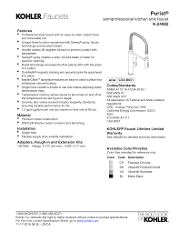 Make sure this fits by entering your model number.; Kohler K 24982 Cp K 24982 Bl Specification Manualzz