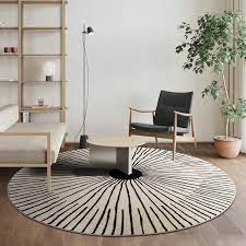 Place a modern 6' round rug under your bed at an angle so that it peeks out from only one side. Modern Round Carpet Living Room Home Bedroom Carpet Computer Chair Round Rug Sofa Coffee Table Floor Mat Nordic Children Rugs Carpet Aliexpress