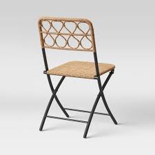 Britanna Patio Folding Chair Natural Opalhouse Wicker Patio Chairs Outdoor Folding Chairs Outdoor Dining Spaces