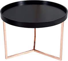 Glass coffee table, clear rectangle side coffee table with lower shelf, modern center table with metal legs, rectangle center table sofa table for living room, 39.4x24x17.7, easy assembly, l5501. Invicta Interior Modular Coffee Table 60 Cm Matt Black Copper Round Including Tray Side Table Wooden Table Amazon De Home Kitchen