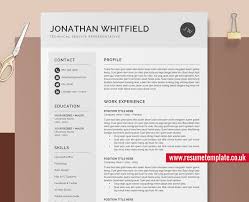 For recent graduates or current students, you may want to include your education / qualifications on page 1 of your cv layout, straight after the. Professional Resume Template Word Simple Cv Template Design Cv Layout 1 3 Page Resume Cover Letter And References For Digital Instant Download Jonathan Resume Resumetemplate Co Uk