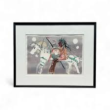 Many Moons Ago,” Signed Mixed Media by Doris Bewley, 26.5”H x 33.5”W