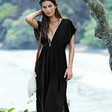 Victoria Secret Long Swimsuit Coverup Casual Dress Trendy Maxi Dresses Maxi Dress Plunge Neck Maxi Dress