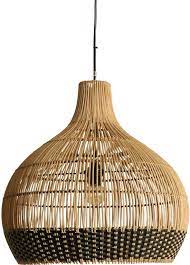 raw materials weave hanglamp groot natural zwart rotan hanglamp lampen riet zwart plafond