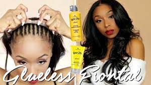 How to put on a glueless lace front wig. Glueless Lace Frontal Wig Installation At Home No Glue No Tape No Sewing Video Https Blackhairinformat Wig Installation Lace Front Glue Frontal Wigs