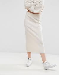 Ils seront la touche en plus de tous une silhouette évasée, une maille côtelée au niveau de la taille, cette robe longue en maille 3d sans coutures vous offre une magnifique silhouette. Jupe D Ensemble Mi Longue En Maille Cotelee Synthetique Asos En Coloris Neutre Lyst