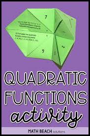 Quadratic Functions Fortune Teller Activity Quadratics Quadratic Functions Solving Quadratic Equations