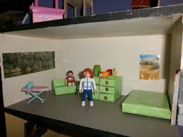 La Chambre Des Parents Dans La Maison Playmobil Faite En Boites D Allumettes Maison Playmobil Chambre Ado Boites Allumettes