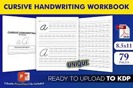 Pdf | writing can be defined as the action of transferring words and sentences onto paper by using some shapes and drawings all rights for this book reserved. Cursive Handwriting Workbook Letters Tracing A To Z For Kdp 855256 Checklists Design Bundles
