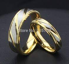 2015 New Fashion Men And Women Wedding Rings 18k Gold Plated Rings Stainless Steel Couple Wedding Mens Wedding Rings Black Couples Ring Set Mens Wedding Rings