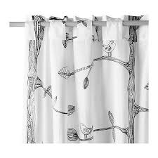 Black And White Striped Curtains Ikea Brand New Ikea Eivor 2panels Curtain 57x98 Window Drapes Trees Birds Black White Curtains Bird Curtains Curtains Living Room