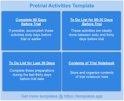 Похожие запросы для trial notebook index sample. Pretrial Activities Templates App